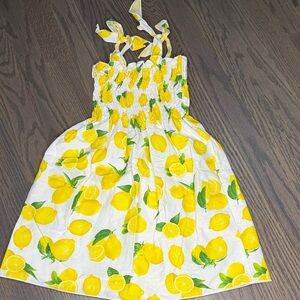 Lemon Print Sundress with Tie Straps